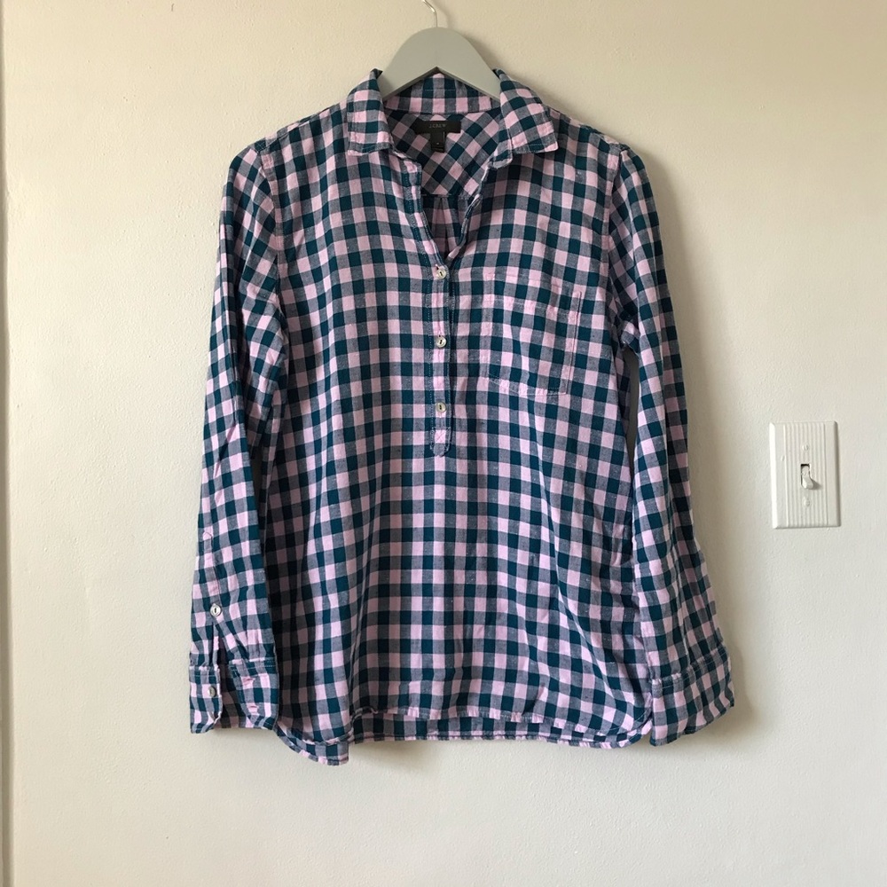 J Crew Linen Popover Shirt